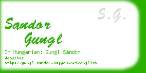 sandor gungl business card