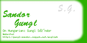 sandor gungl business card